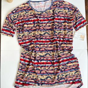 lularoe women’s shirt Irma red & blue with eagles size XSmall